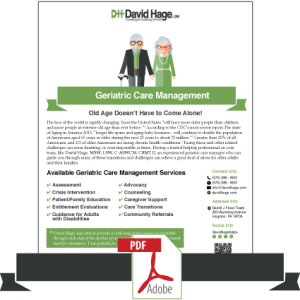 David Hage Geriatric Care Management Info sheet thumbnail